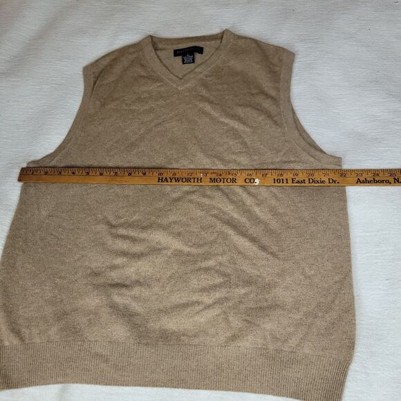 Joseph & Lyman Vest Sweater Mens Size L Brown 100% Cashmere V Neck Pullover Cold - Picture 4 of 11